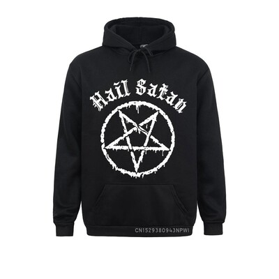Hail Satan kapucnis Pentagram Rock Goth Unholy Satanic Punk Emo Alternatív Ajándék Top Divat Utcai ruházat Pullover Homme