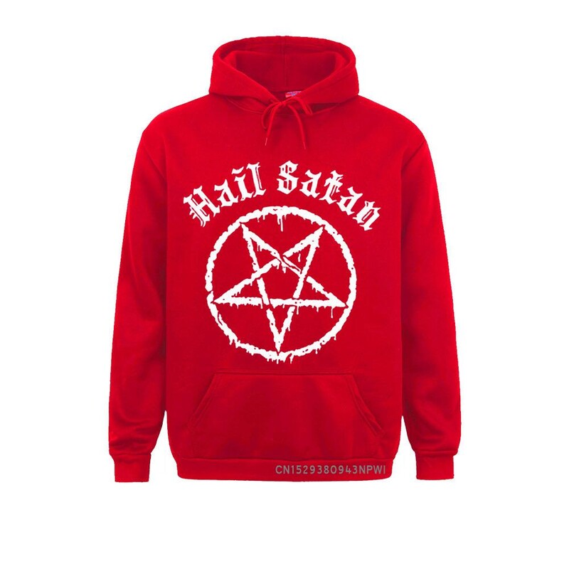 Hail Satan kapucnis Pentagram Rock Goth Unholy Satanic Punk Emo Alternatív Ajándék Top Divat Utcai ruházat Pullover Homme
