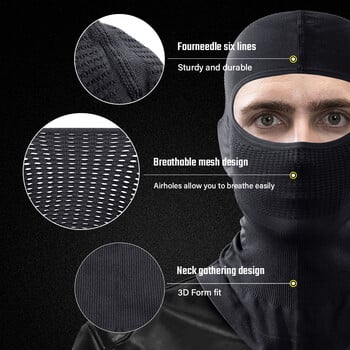 Γρήγορο στέγνωμα Sports Balaclava Breathable Cycling Μάσκα για όλο το πρόσωπο με κουκούλα σκι Καπάκι Beanies αντιανεμικό μαλακό υπαίθριο κάλυμμα για ποδήλατο πεζοπορίας