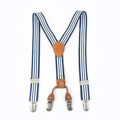 1Gb Deepeel 2,5*75cm Bērnu svītraini 4 Clip Y-formas piekariņi zēniem un meitenēm elastība Jockstrap bikses pakaramais vīrietis