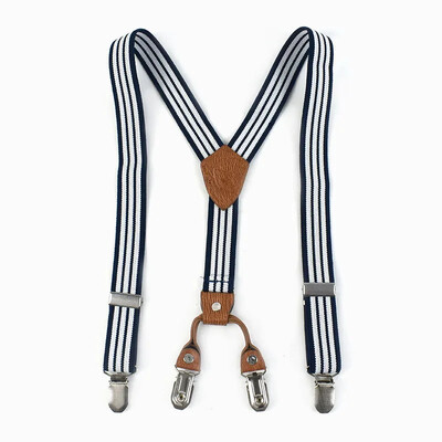 1Gb Deepeel 2,5*75cm Bērnu svītraini 4 Clip Y-formas piekariņi zēniem un meitenēm elastība Jockstrap bikses pakaramais vīrietis