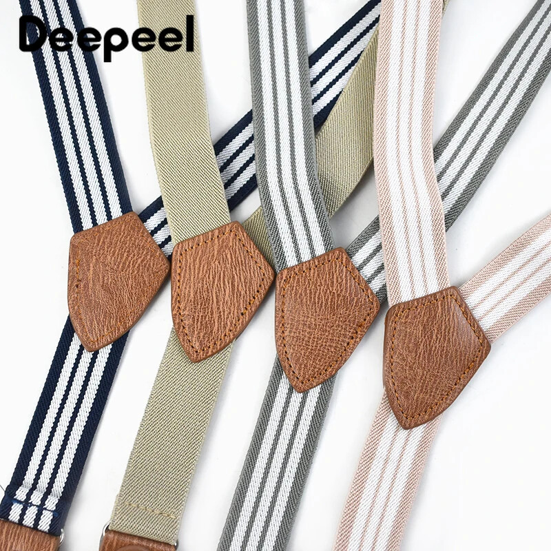 1Gb Deepeel 2,5*75cm Bērnu svītraini 4 Clip Y-formas piekariņi zēniem un meitenēm elastība Jockstrap bikses pakaramais vīrietis