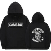 Mikina s kapucňou s obojstrannou potlačou 2024 Mikina s kapucňou „Sons of Chaos“ SAMCRO pánske a dámske módne svetre Mikiny s kapucňou Ležérne mikiny s kapucňou