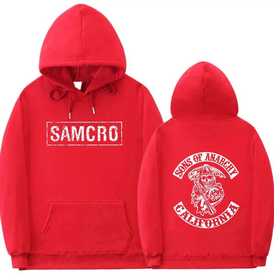 Mikina s kapucňou s obojstrannou potlačou 2024 Mikina s kapucňou „Sons of Chaos“ SAMCRO pánske a dámske módne svetre Mikiny s kapucňou Ležérne mikiny s kapucňou