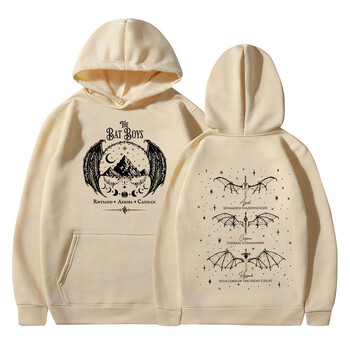 The Bat Boys Rhysand Azriel Cassian Print Hoodie Мъже Жени Ретро Harajuku Fashion Sweatshirt Y2k Fleece Pullover Oversize Hoodie