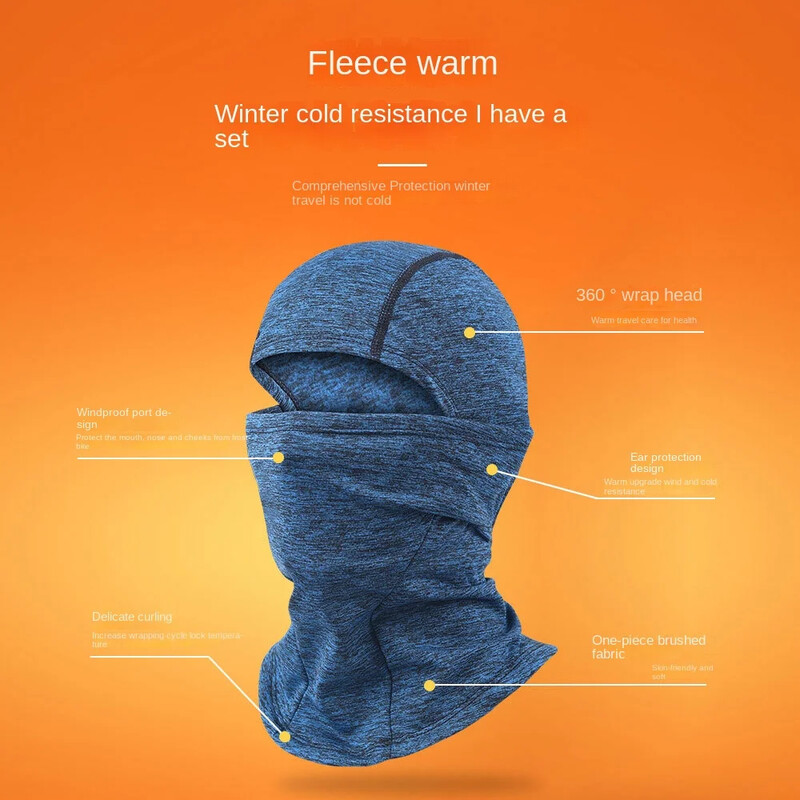 Šilta dviratininkų kaukė Motociklo kaukė Šalmo galvos apdangalas balaklava su vilnos vėjui atspariu kaklo dangteliu šalta slidinėjimo kaukė žiemai