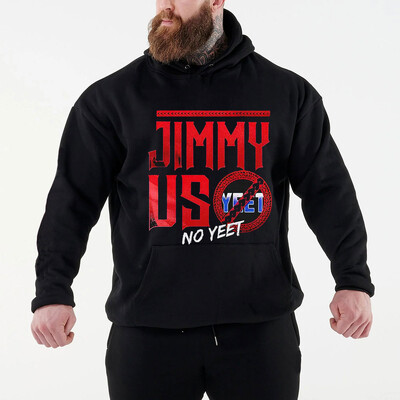 2024. aasta sügis/talv uus kuulus maadleja Jey Uso Yeet meeste must kapuutsiga tänavaspordi vabaaja pullover