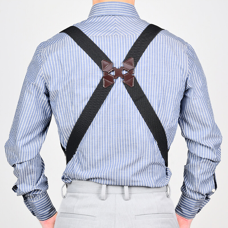 Bretele de modă pentru bărbați, stil cu clemă laterală, 3,5 cm lățime, rezistentă, mare, înaltă, ajustabilă, elastică, cu clemă de șold, bretele pentru pantaloni Cadouri pentru tată
