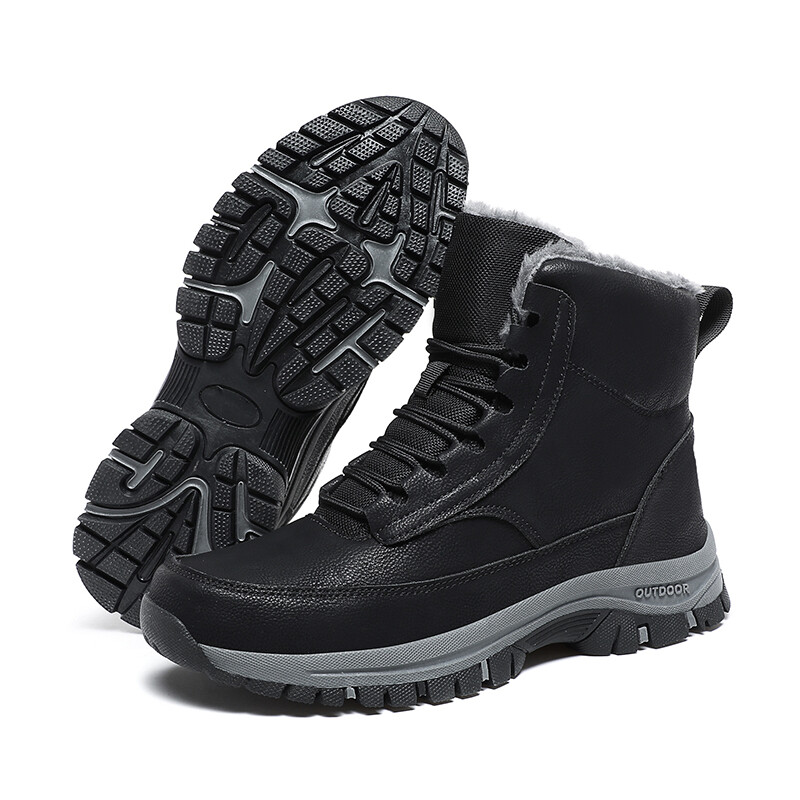 Szuper meleg téli csizma szőrmével Outdoor Snow Férfi csizmák Snow Csúszásgátló Vízálló csizmák Férfi Cipők Téli botas High Top hombre