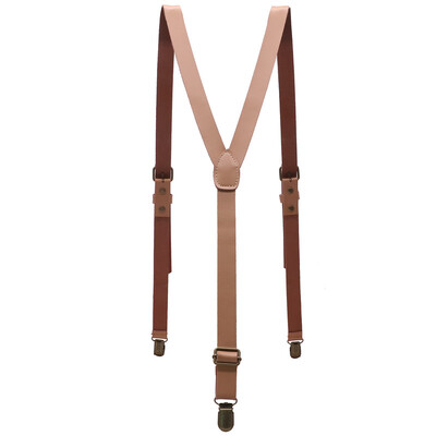 110*2 cm vintažinės natūralios odinės vyriškos/moteriškos pakabos su reguliuojamu diržu, bronzinės spalvos petnešomis ant Y formos nugaros petnešų