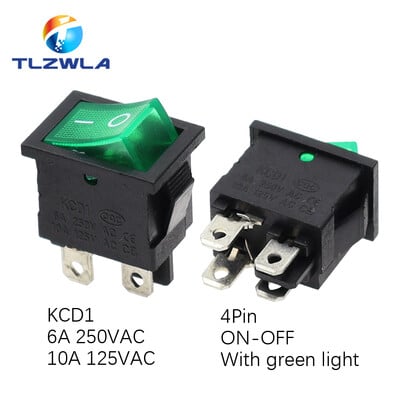 10 TK lüliti SISSE-VÄLJA KCD1 15*21mm 2-kontaktiline laevatüübi lüliti 6A 250V 10A 125V 15X21 klahvlüliti toitelüliti