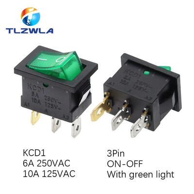 10 TK lüliti SISSE-VÄLJA KCD1 15*21mm 2-kontaktiline laevatüübi lüliti 6A 250V 10A 125V 15X21 klahvlüliti toitelüliti