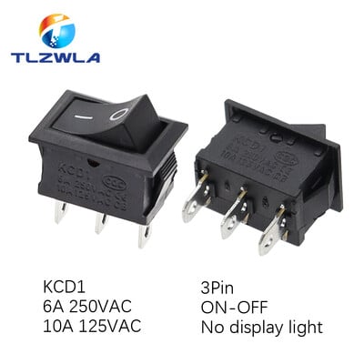 10 TK lüliti SISSE-VÄLJA KCD1 15*21mm 2-kontaktiline laevatüübi lüliti 6A 250V 10A 125V 15X21 klahvlüliti toitelüliti