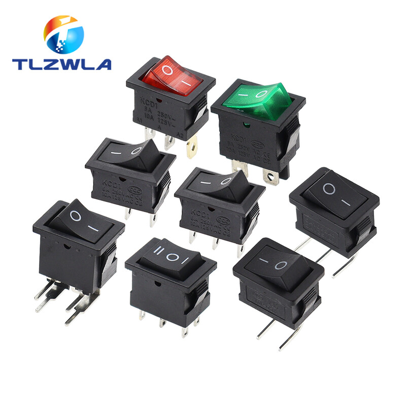 10 TK lüliti SISSE-VÄLJA KCD1 15*21mm 2-kontaktiline laevatüübi lüliti 6A 250V 10A 125V 15X21 klahvlüliti toitelüliti
