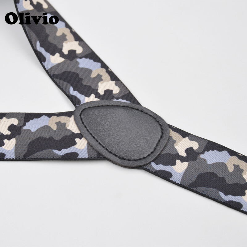 120 cm-es férfi uniszex csíptetős merevítők, elasztikus 3,5 cm széles Camo Green nagyobb nadrágtartók Y-hátú nadrágtartók nagy- és kiskereskedelem