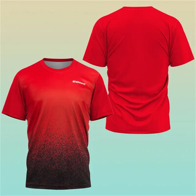 2024 Νέα μπουτίκ μπουτίκ πινγκ πονγκ Αθλητικό πουκάμισο προπόνησης με 3D εκτύπωση Μπλουζάκι που απορροφά τον ιδρώτα Άνετο μπλουζάκι μπάντμιντον αθλητικό μπλουζάκι