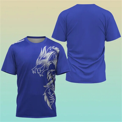 2024 Νέα μπουτίκ μπουτίκ πινγκ πονγκ Αθλητικό πουκάμισο προπόνησης με 3D εκτύπωση Μπλουζάκι που απορροφά τον ιδρώτα Άνετο μπλουζάκι μπάντμιντον αθλητικό μπλουζάκι