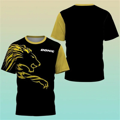 2024 Νέα μπουτίκ μπουτίκ πινγκ πονγκ Αθλητικό πουκάμισο προπόνησης με 3D εκτύπωση Μπλουζάκι που απορροφά τον ιδρώτα Άνετο μπλουζάκι μπάντμιντον αθλητικό μπλουζάκι