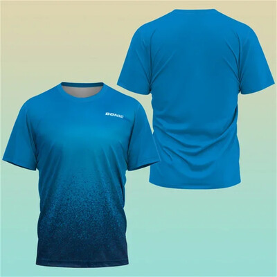 2024 Νέα μπουτίκ μπουτίκ πινγκ πονγκ Αθλητικό πουκάμισο προπόνησης με 3D εκτύπωση Μπλουζάκι που απορροφά τον ιδρώτα Άνετο μπλουζάκι μπάντμιντον αθλητικό μπλουζάκι