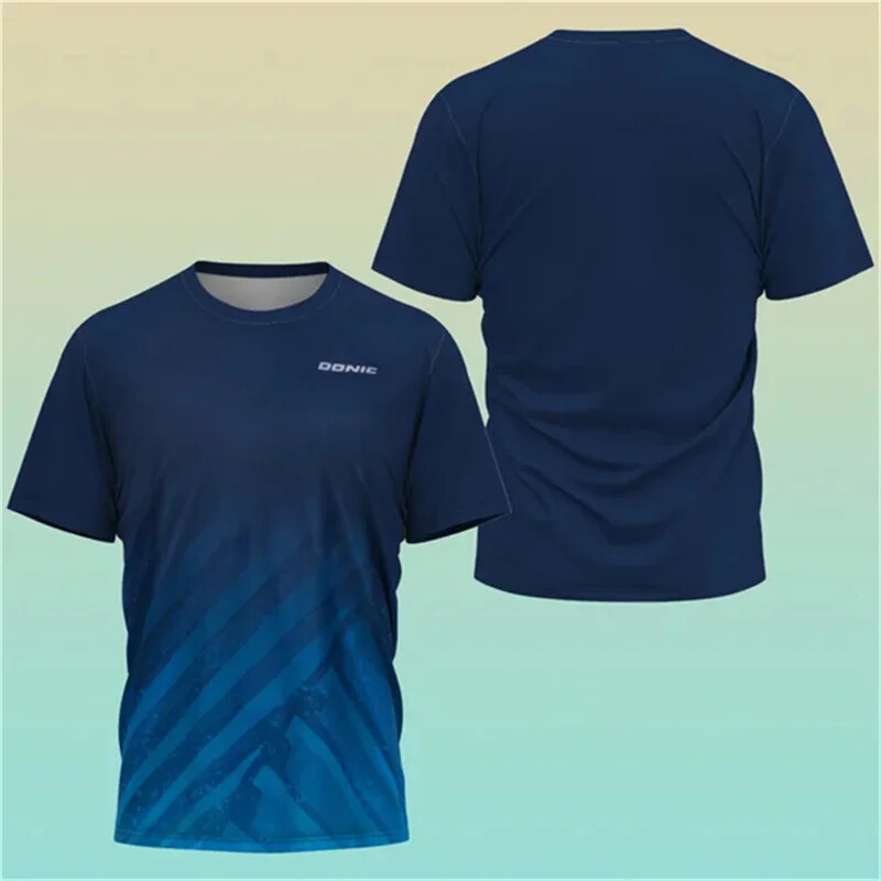 2024 Νέα μπουτίκ μπουτίκ πινγκ πονγκ Αθλητικό πουκάμισο προπόνησης με 3D εκτύπωση Μπλουζάκι που απορροφά τον ιδρώτα Άνετο μπλουζάκι μπάντμιντον αθλητικό μπλουζάκι