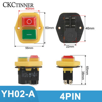 YH02 110V 220V Aiatööriistad Elektromagnetilised käivitusnupplülitid Tööpingi seadmed IP55 Veekindel ohutus 28A