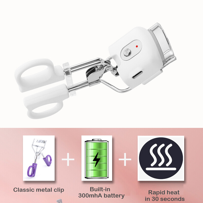 Súkromná značka Nová mini kozmetická make-up USB nabíjateľná elektrická inteligentná ohrievacia prenosná vyhrievaná kulma na mihalnice