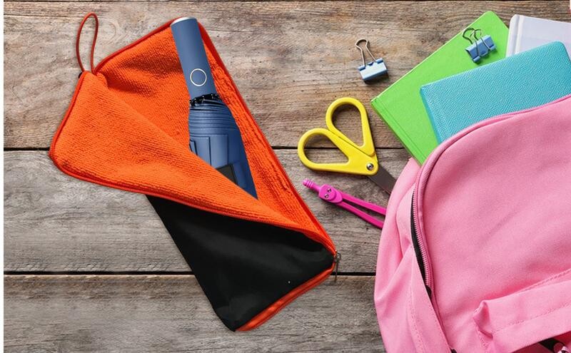 Lietussargu uzglabāšanas soma ūdeni absorbējoša lietussarga soma Šenila ūdensnecaurlaidīga lietussarga soma Pārnēsājams ātri žūstošs lietussarga pārsegs