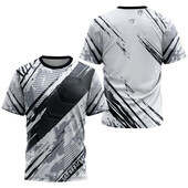 Tricou cu imprimeu cu dungi degradate la modă pentru bărbați Tenis de masă pentru badminton Îmbrăcăminte de antrenament Topuri de vară Tricou sport casual cu gâtul în formă de O