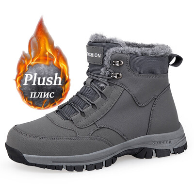 Cizme de zăpadă pentru bărbați de iarnă pentru cuplu pantofi sport impermeabili pentru ocazional cizme pentru bărbați calde de pluș Cizme de drumeție pentru bărbați în aer liber Pantof de călătorie de lucru