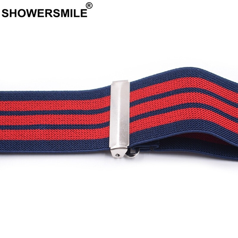 Φαρδιές Ζαρτιέρες Ανδρικές Φαρδιές Τιράντες Κόκκινη Ριγέ Ζαρτιέρες για Άντρες 4 Κλιπ X Πλάτη Ελαστική Επαγγελματική Ανδρική Ζαρτιέρες 120cm*5cm