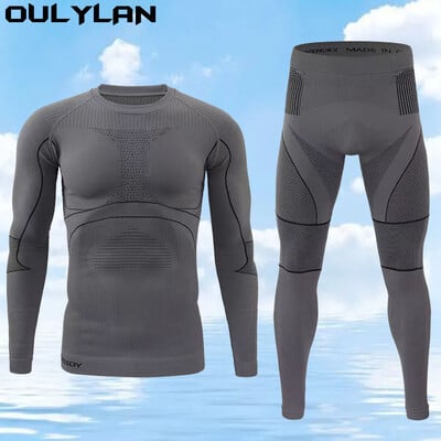 Outdoor Sort Κοστούμι Quick Dry Ski Thermal εσώρουχα για άντρες Ανδρικά ρούχα Thermo Σετ συμπίεσης Θερμικό καλσόν Χειμερινό κολάν