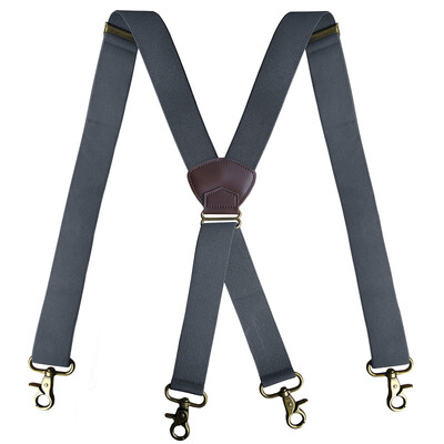 Ανδρικές ζαρτιέρες Γάμου 3,5 εκ. Πόρπη με γάντζο X-Back Heavy Duty Big Tall Ρυθμιζόμενα Ελαστικά Τιράντες Παντελονιού Λουράκια Μαύρο