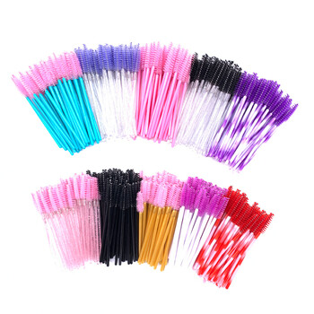 YGirlash 50Pcs Lash Swans Crystal Eyelash Applicator Μίας χρήσης Diamond Handle Nylon Mascara Wands Brush Cosmetic Tools