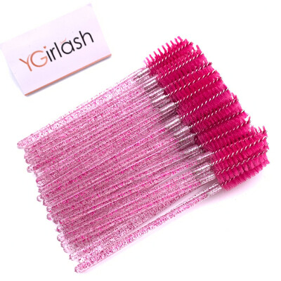 YGirlash 50 ks aplikátor na mihalnice Lash Swans Crystal Eyelash jednorazový diamantový aplikátor s nylonovou maskarou, štetec na kozmetické nástroje
