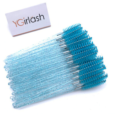 YGirlash 50 ks aplikátor na mihalnice Lash Swans Crystal Eyelash jednorazový diamantový aplikátor s nylonovou maskarou, štetec na kozmetické nástroje