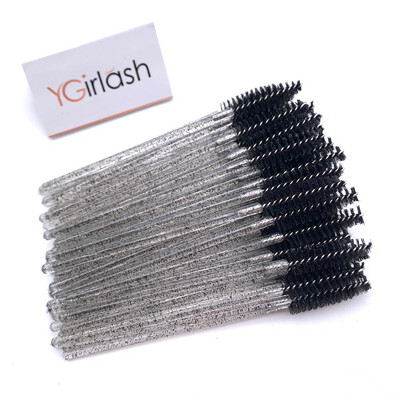 YGirlash 50 ks aplikátor na mihalnice Lash Swans Crystal Eyelash jednorazový diamantový aplikátor s nylonovou maskarou, štetec na kozmetické nástroje