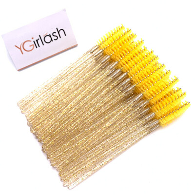 YGirlash 50 ks aplikátor na mihalnice Lash Swans Crystal Eyelash jednorazový diamantový aplikátor s nylonovou maskarou, štetec na kozmetické nástroje