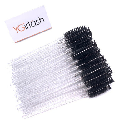 YGirlash 50 ks aplikátor na mihalnice Lash Swans Crystal Eyelash jednorazový diamantový aplikátor s nylonovou maskarou, štetec na kozmetické nástroje