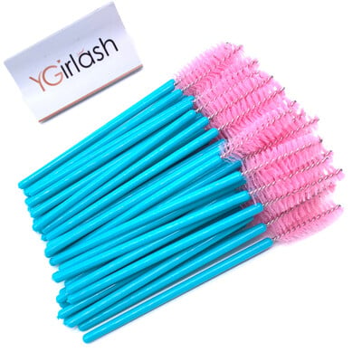 YGirlash 50 ks aplikátor na mihalnice Lash Swans Crystal Eyelash jednorazový diamantový aplikátor s nylonovou maskarou, štetec na kozmetické nástroje