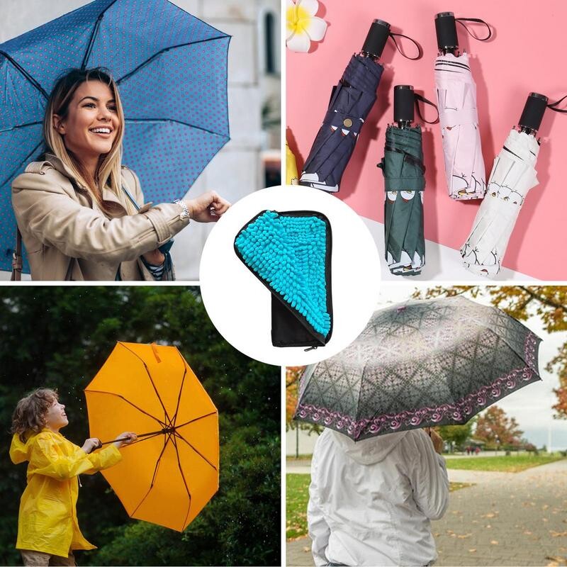 Sugeriantis sulankstomas skėčio krepšys Vandenį sugeriantis skėčių nešiojimo krepšys, vandeniui atsparus skėčio laikymo užvalkalas Lietingos dienos aksesuaras