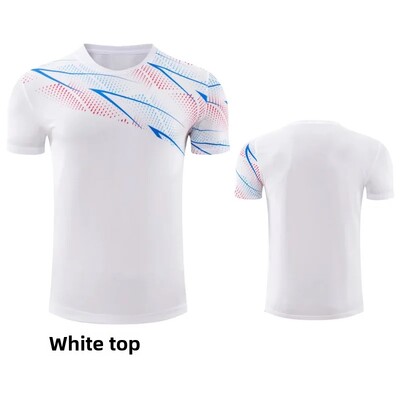 Tenis de masă pentru adulți, cu mânecă scurtă, costum de competiție de vară, cămașă cu rachetă de ping-pong, cu uscare rapidă, vestă pentru alergare