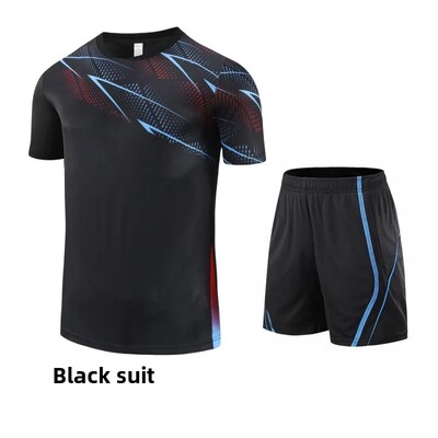 Tenis de masă pentru adulți, cu mânecă scurtă, costum de competiție de vară, cămașă cu rachetă de ping-pong, cu uscare rapidă, vestă pentru alergare