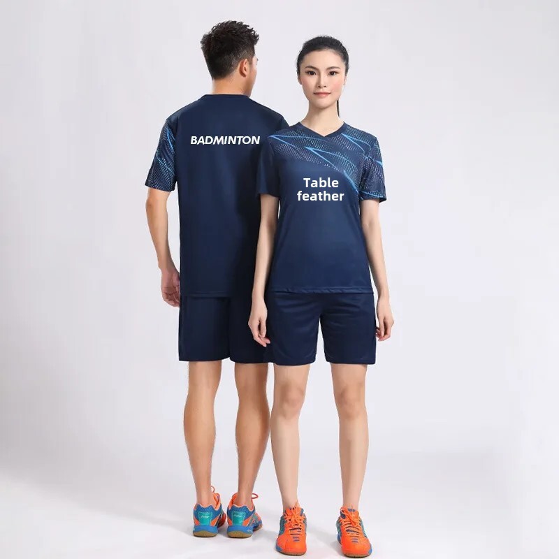 Tenis de masă pentru adulți, cu mânecă scurtă, costum de competiție de vară, cămașă cu rachetă de ping-pong, cu uscare rapidă, vestă pentru alergare