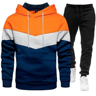 Vīriešu komplekti Hoodie+bikses rudens ziemas džemperis ar kapuci Sporta bikses Modes Slim Fit vīriešu komplekts Hoodie Bikses Hip Hop Pulovers Hoody