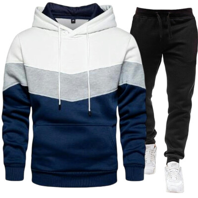 Vīriešu komplekti Hoodie+bikses rudens ziemas džemperis ar kapuci Sporta bikses Modes Slim Fit vīriešu komplekts Hoodie Bikses Hip Hop Pulovers Hoody