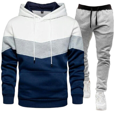 Vīriešu komplekti Hoodie+bikses rudens ziemas džemperis ar kapuci Sporta bikses Modes Slim Fit vīriešu komplekts Hoodie Bikses Hip Hop Pulovers Hoody