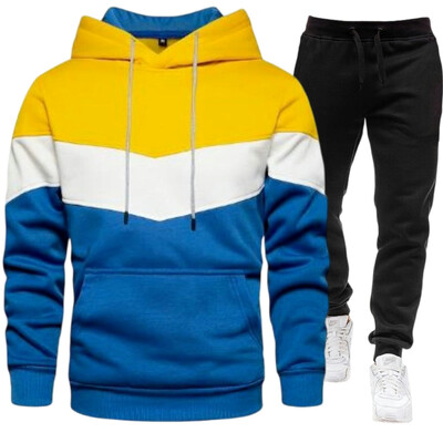 Vīriešu komplekti Hoodie+bikses rudens ziemas džemperis ar kapuci Sporta bikses Modes Slim Fit vīriešu komplekts Hoodie Bikses Hip Hop Pulovers Hoody