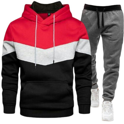 Vīriešu komplekti Hoodie+bikses rudens ziemas džemperis ar kapuci Sporta bikses Modes Slim Fit vīriešu komplekts Hoodie Bikses Hip Hop Pulovers Hoody