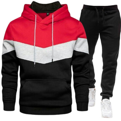 Vīriešu komplekti Hoodie+bikses rudens ziemas džemperis ar kapuci Sporta bikses Modes Slim Fit vīriešu komplekts Hoodie Bikses Hip Hop Pulovers Hoody