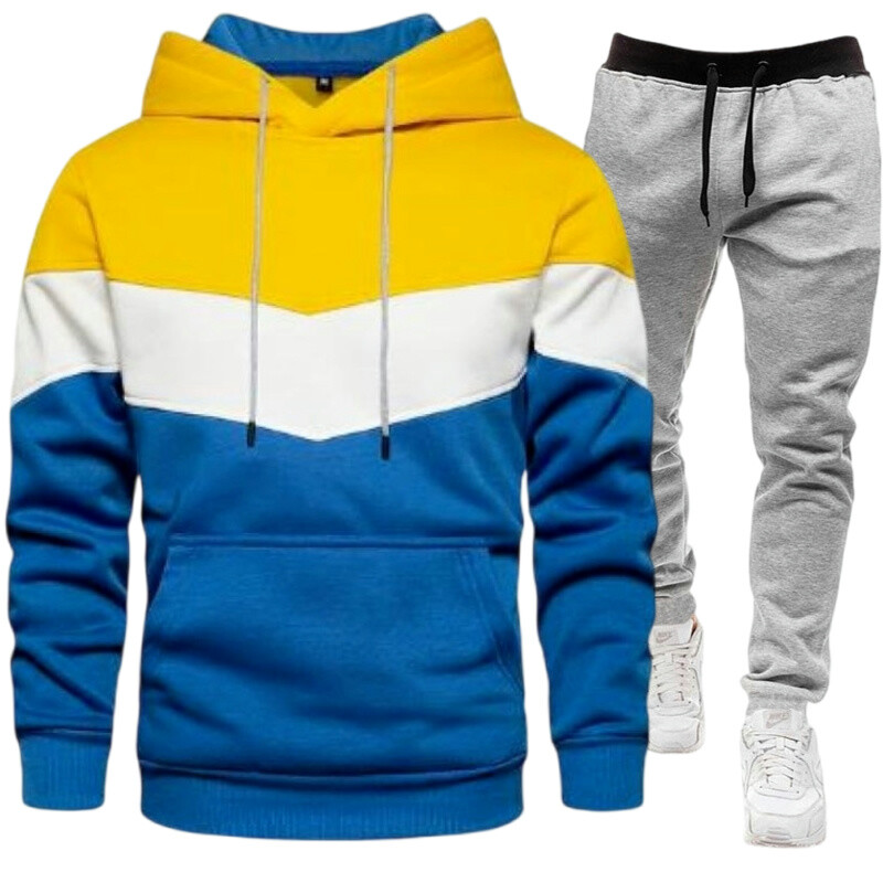Vīriešu komplekti Hoodie+bikses rudens ziemas džemperis ar kapuci Sporta bikses Modes Slim Fit vīriešu komplekts Hoodie Bikses Hip Hop Pulovers Hoody